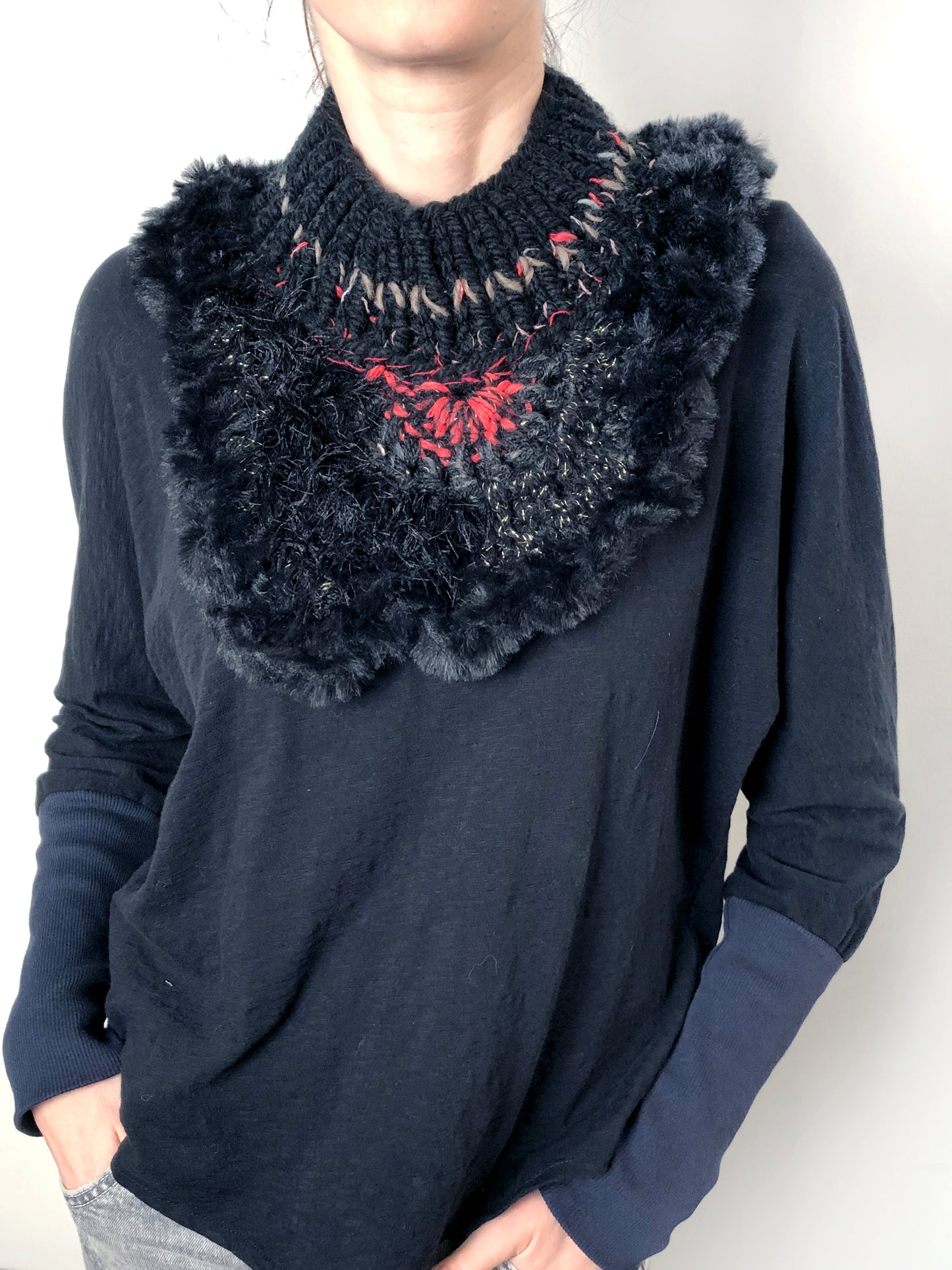 Back to Black Crochet Neckpiece